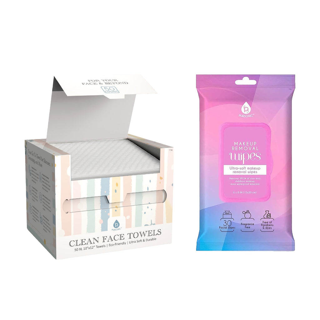 Facial Cleansing Kit-Makeup Removal Wipes y Facial Towels